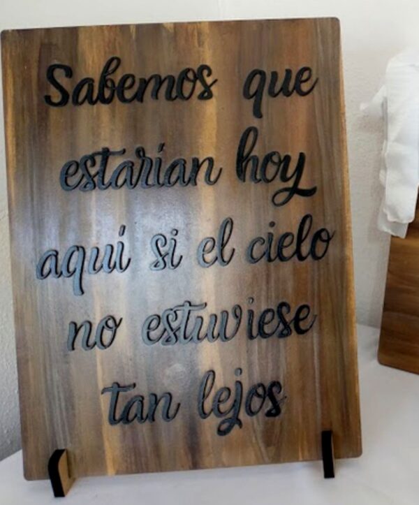 Tablas "EN MEMORIA DE..." con base para mesa - Imagen 2