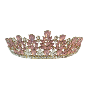 Corona con Cristales Rosados y Transparentes