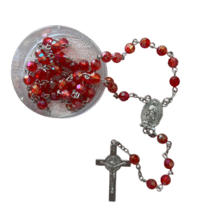 Rosario con detalles rojos (12pzs)