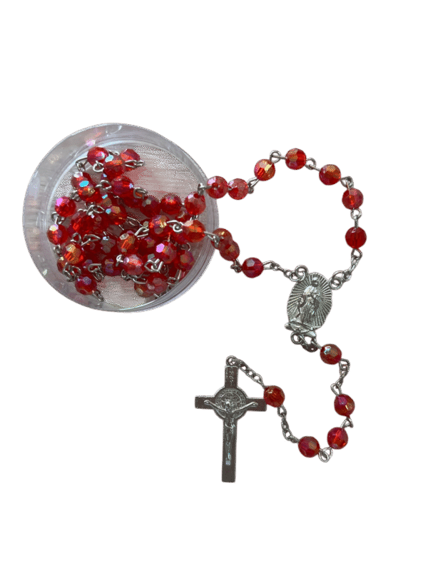 Rosario con detalles rojos (12pzs)