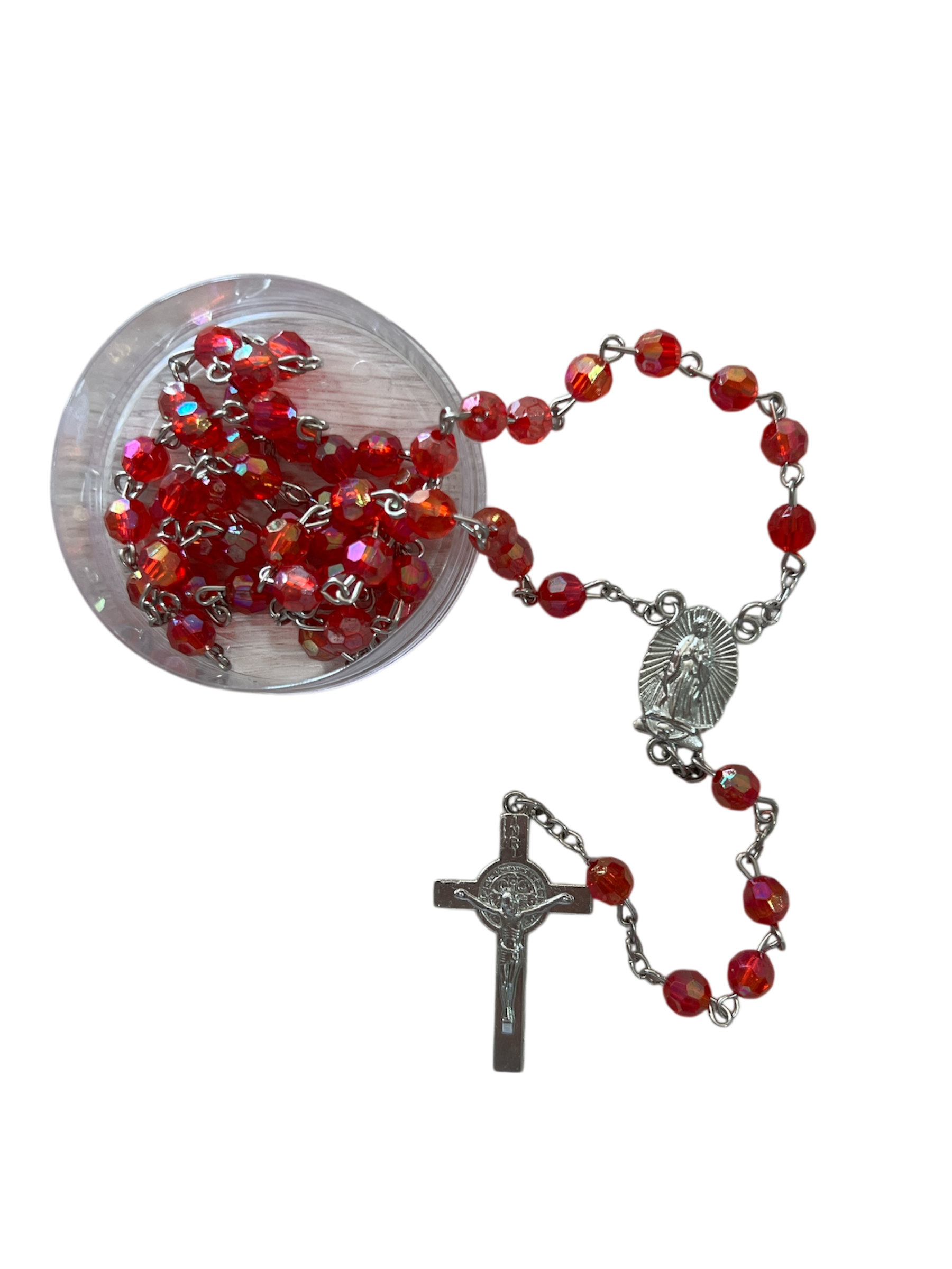 Rosario con detalles rojos (12pzs)